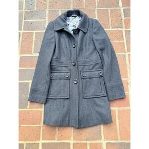 Tulle Anthroplogie Jacket/coat Grey Button‎ Up Wool Blend Womens Small
